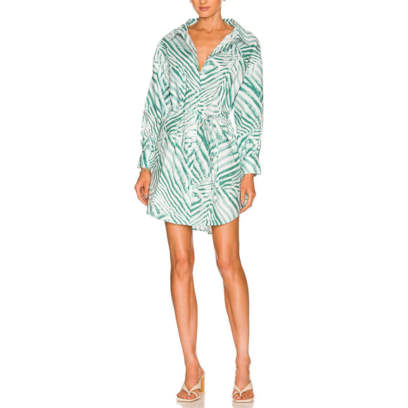 Ena Pelly 'Bree' Green Cotton Shirt Dress Size 4 - Picture 1 of 5